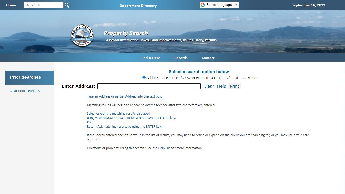 Property Search - Skagit County Government Home Page