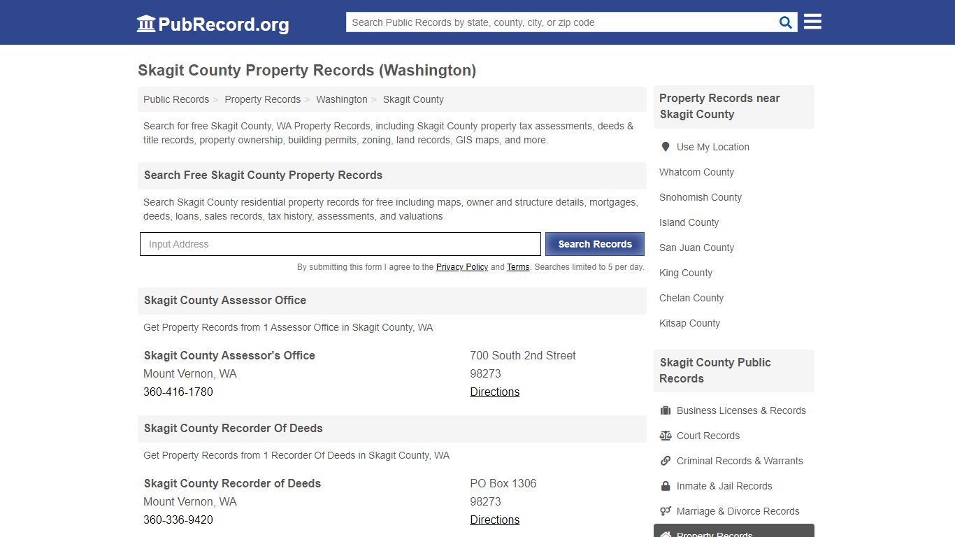 Skagit County Property Records (Washington) - Free Public Records Search