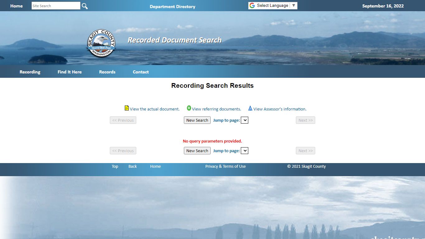 Recording Search Results - Skagit County, Washington